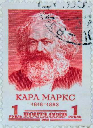 Karl Marx, a postage stamp issued in 1958のeditorial素材