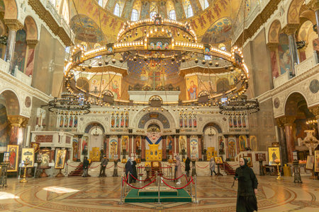Interior of the Church of the Savior on Spilled Blood, St. Petersburg, Russia Kronstadtのeditorial素材