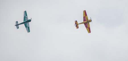 Aerobatic airplane in the sky. Airplane in the sky.の写真素材