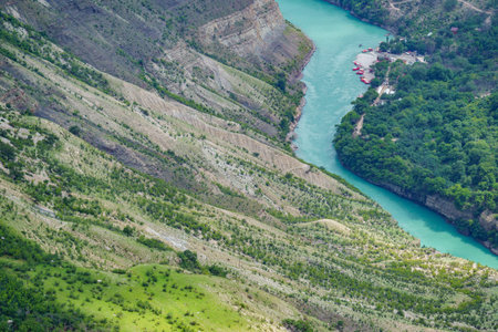 Sulak Canyon. Republic of Dagestan, Russia July 2023の写真素材