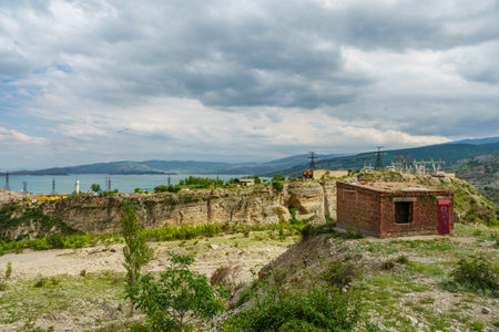 Abandoned factory on the Black Sea coast in Crimea, Ukraineの写真素材