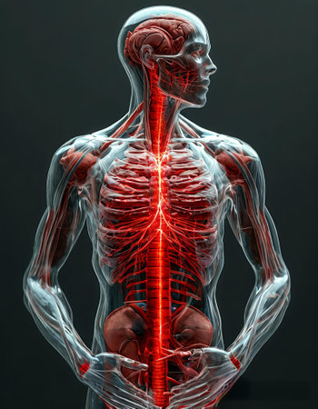 3D Illustration of Male Organs - Muscles Anatomyの写真素材