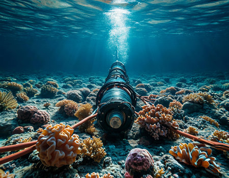 Underwater view of coral reefの写真素材