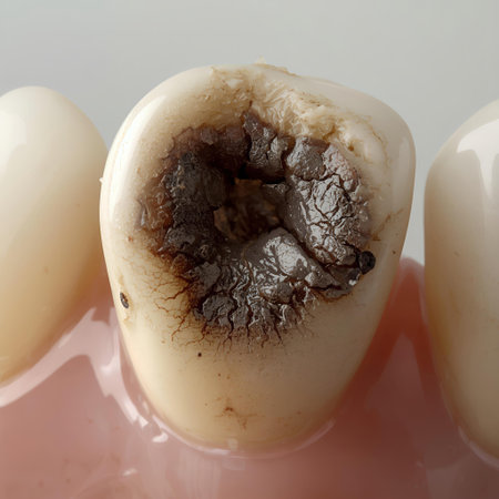Dental tooth decay close up. Dental health care concept.の写真素材