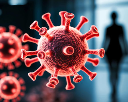 Coronavirus 2019-nCoV. 3D renderingの写真素材