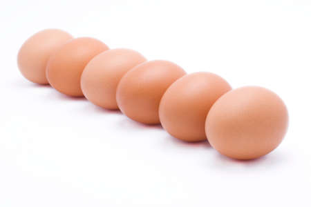 Chicken eggs on a white background
