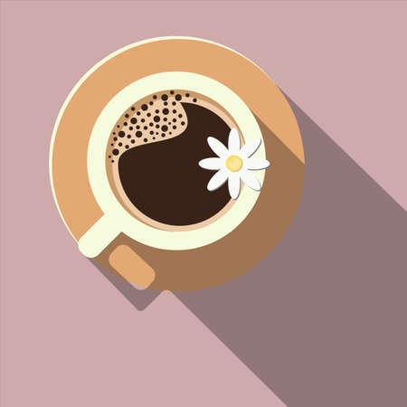 Vector illustration of coffee in a mug for a cheerful morningのイラスト素材