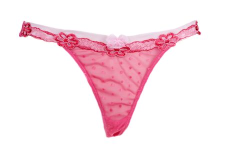 Rose feminine undershorts insulated on white backgroundの写真素材