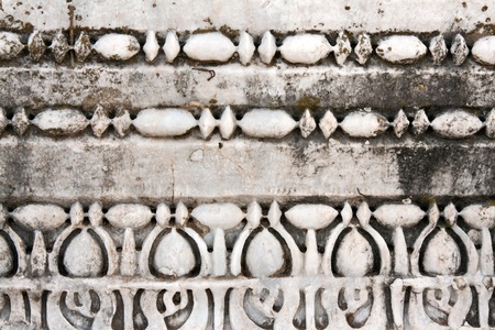Carved patterns in the old white marbleの写真素材