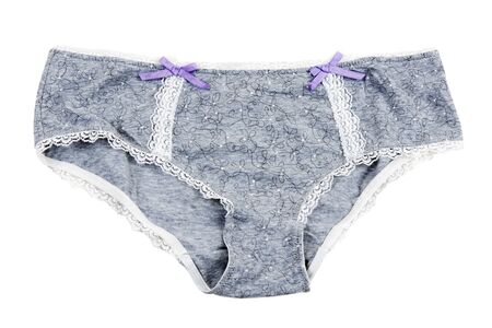 gray ladies underwear on a white backgroundの写真素材