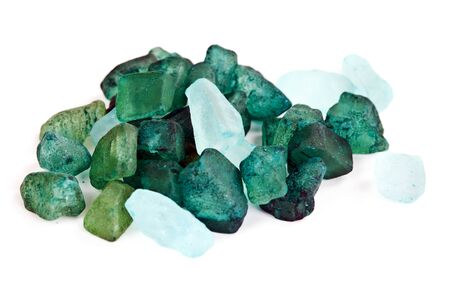 large bath salt laid on a white backgroundの写真素材