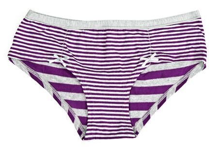 purple striped pants isolated on white backgroundの写真素材