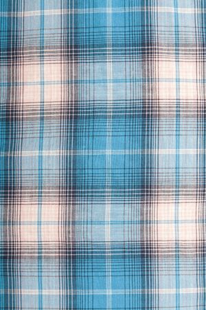 background of blue and white checkered clothの写真素材