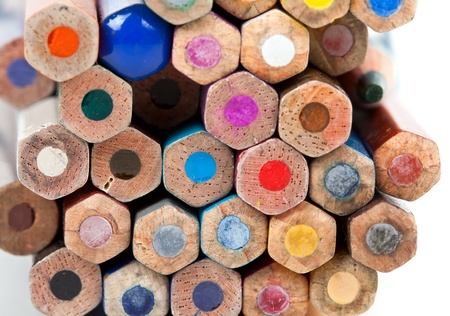 end of crayons in a bunch of relatedの写真素材
