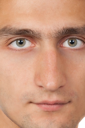 face of the young men in close-upの写真素材