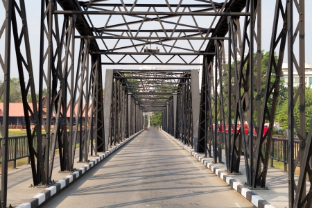 Modern iron bridge, low point of viewの写真素材