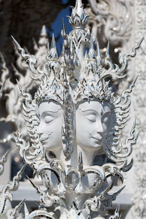 Close up detail of the White Temple Chiang Rai. Northern Thailand.の写真素材