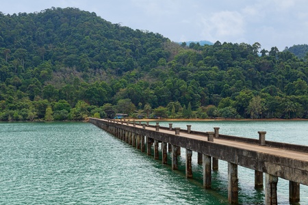 concrete pier on the island Koh Chang, Thailandの写真素材