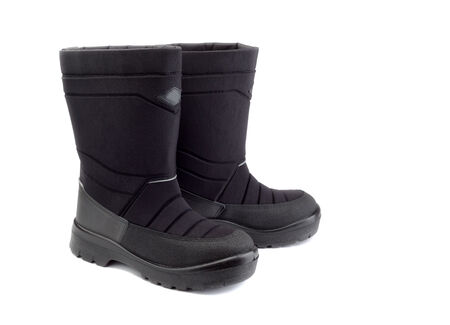 Winter black boots. Isolate on white background.の写真素材