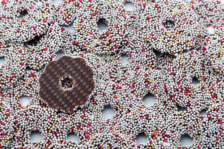 background of cookies with chocolate icingの写真素材