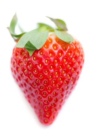 Fresh Juicy Strawberry Isolated on White Backgroundの写真素材