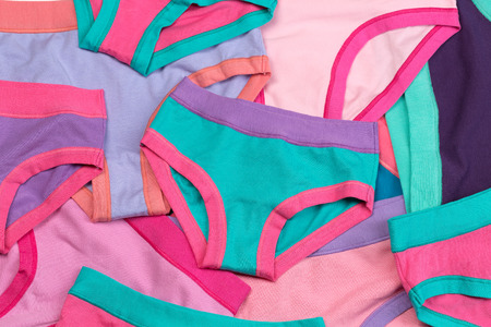 Background of colored women Cotton panties.の写真素材
