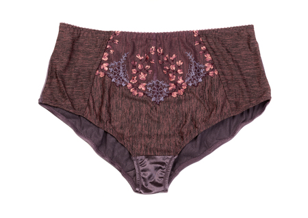 Brown women's panties. Isolate on white.