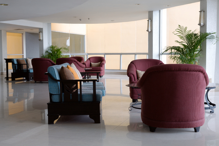 Comfortable sofas in the lobby luxury hotel.のeditorial素材