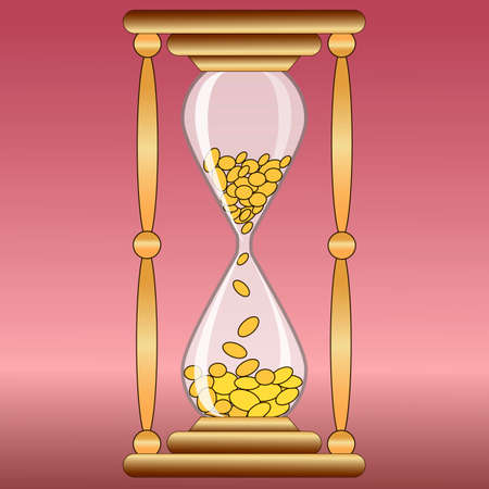 glass hourglass ticking money,time is money