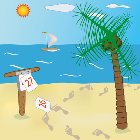 calendar counts the days until the start of summer vacationのイラスト素材