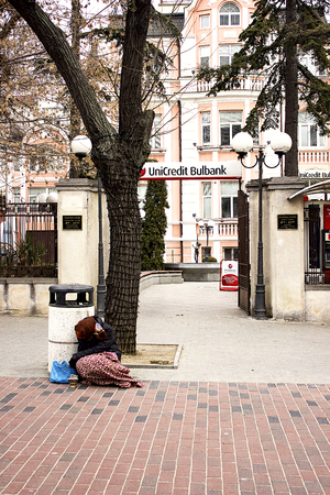 Poor people in Europe.のeditorial素材