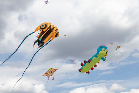 kite against the blue sky Bulgaria Varna 18 08 2019のeditorial素材