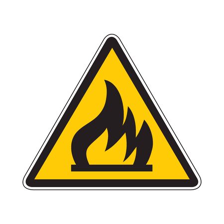 Fire warning sign on whiteのイラスト素材