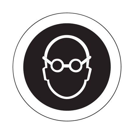Mandatory action sign, eye protection must be wornのイラスト素材