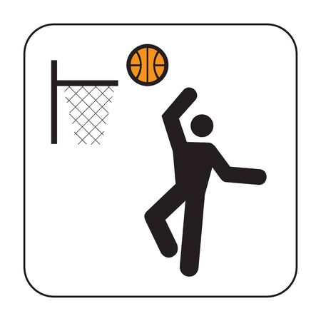 basketball hoop with ball vector iconのイラスト素材