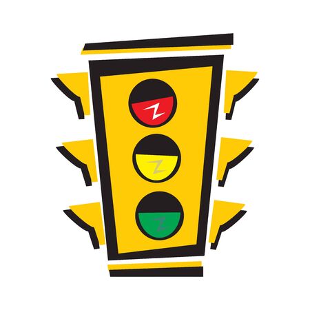 Traffic light icon. Cartoon illustration of traffic light vector icon for webのイラスト素材