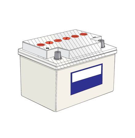 car battery 12V - vector illustrationのイラスト素材