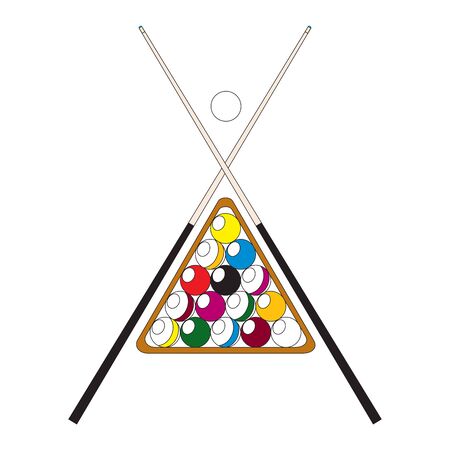 Billiard Ball with Cue Concept Ready for Cards, Posters. Fun Activities and Leisure Vector illustrationのイラスト素材