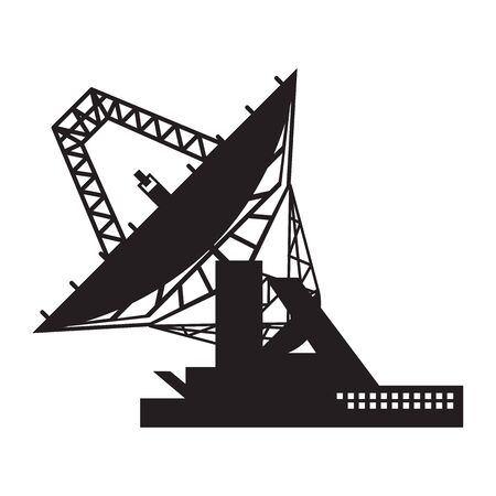 sattelite icon design template. Satellite broadcasting dishのイラスト素材