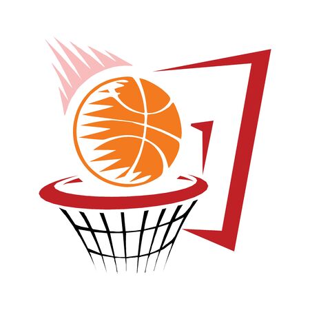 Basketball grunge cartoon on white backgroundのイラスト素材