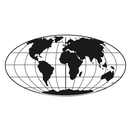 Earth Icon in trendy flat style isolated on grey background. World globe symbol for your web site design, logo, appのイラスト素材