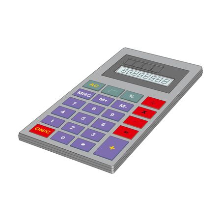 Top View of Calculator. Illustration on whiteのイラスト素材