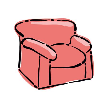 Luxurious armchair with high backrest vector illustration isolated on white background. Gilded royal throne, exclusive old carved furniture from expensive materials iconのイラスト素材