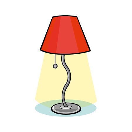 Colorful table lamp light icon for your design. Flat cartoon lamp light isolated.The flow of lightのイラスト素材