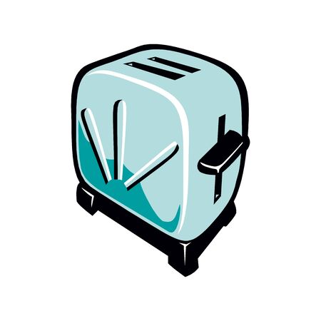 Toaster, bread, flatのイラスト素材