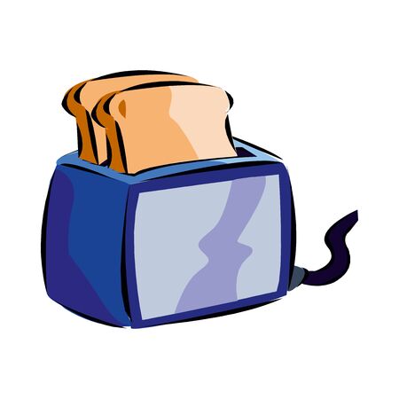 Toaster, bread, flatのイラスト素材