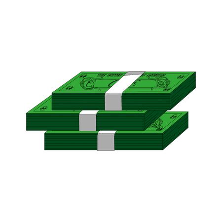 Packs of dollars money isolated - vector illustrationのイラスト素材