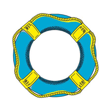 Life Bouy Background Sailor With Space For Your Text. Vector illustrationのイラスト素材