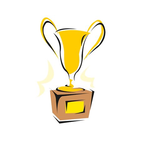 Golden trophy isolated on backgroundのイラスト素材