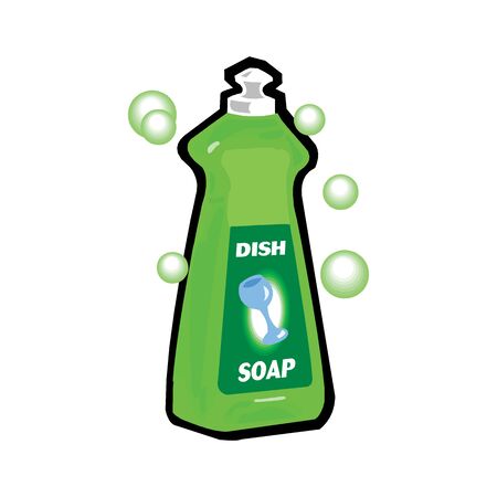 Plastic detergent bottle, isolated on white background. Vector illustrationのイラスト素材